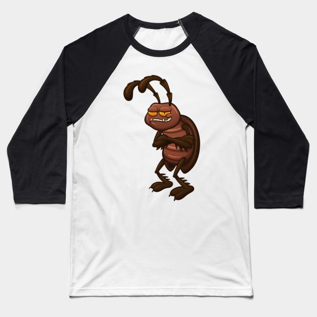 Cartoon Cockroach Baseball T-Shirt by TheMaskedTooner